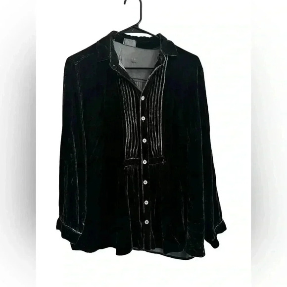 CP Shades (sHiRt)  Romy Brown Velvet Top Size S - Picture 5 of 9